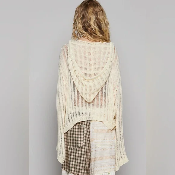 POL Cream and Yellow Knit Hoodie - Picture 6 of 7